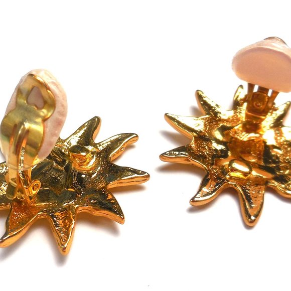 Vintage Jewelry Set Sun Brooch and Cilp-on Earrings accessories gifts - Picture 5 of 9